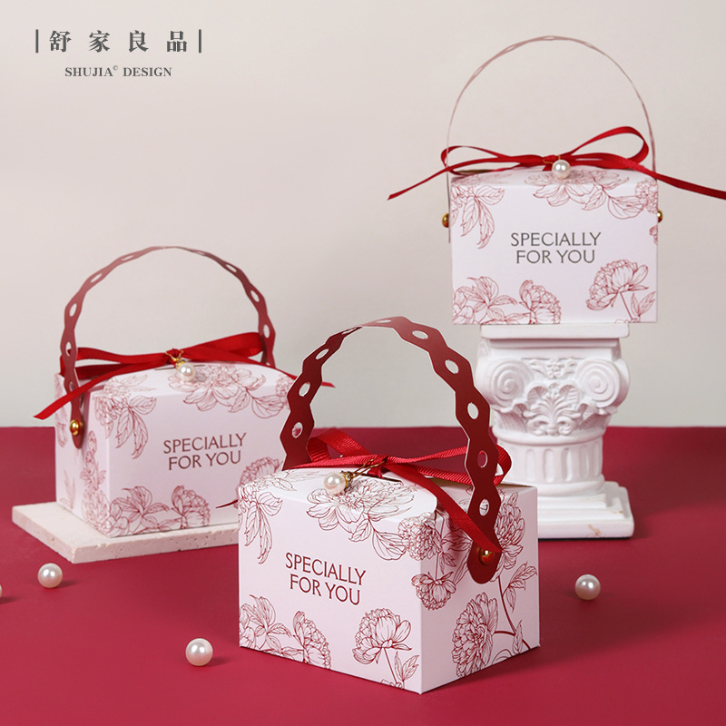 Sugar Box Wedding Happy Sugar Box 2022 Instagram Floral Luxurious Wedding Handheld Happy Sugar Box Gift Box Empty Box Niche