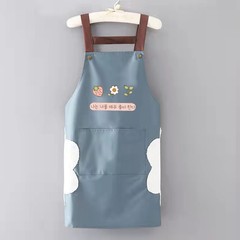 防水可擦手圍裙背帶式廚房家用防油污圍腰女士工作服PVC罩衣廠家