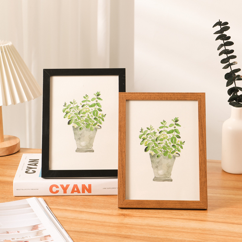 Simple Wooden 6-inch Photo Frame Wall Hanging 7-inch 8-inch 10-inch A4 Paper Oil Painting Frame Sketch Puzzle Frame Mounted Self-mounted