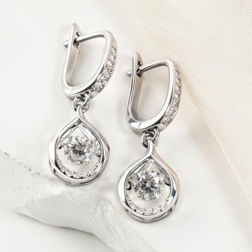 High-End Diamond-Encrusted Earrings with a Korean Style, Versatile and Dynamic Long Earrings with a Grand Look