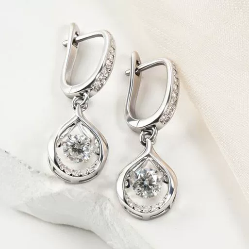 High-End Diamond-Encrusted Earrings with a Korean Style, Versatile and Dynamic Long Earrings with a Grand Look