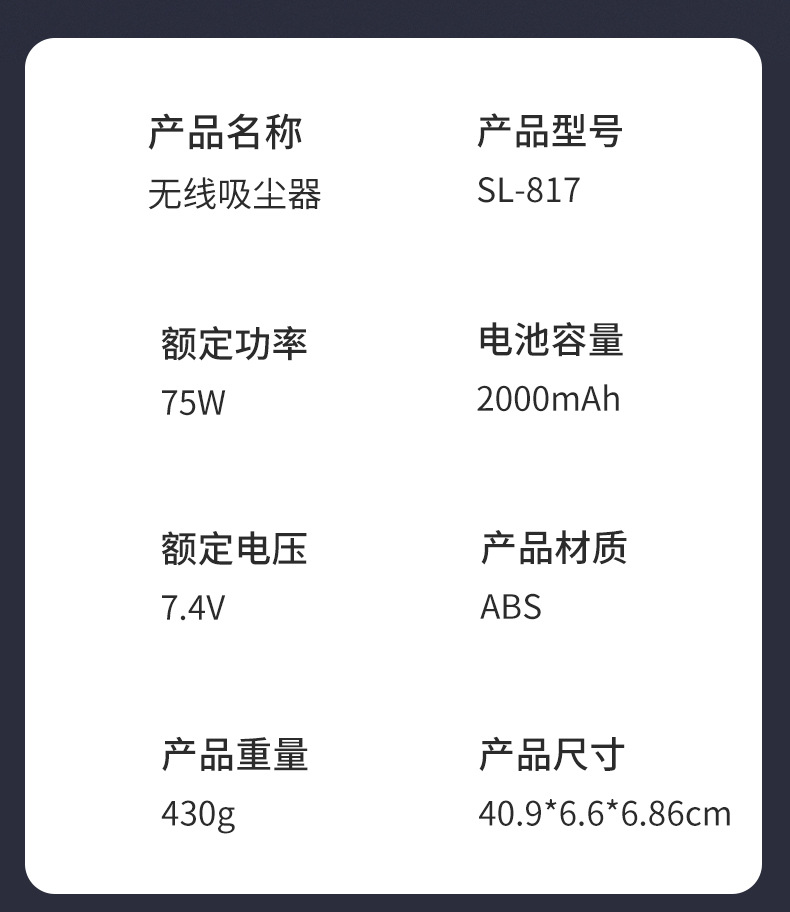 Cross-border household wireless charging portable vacuum cleaner with light, strong suction, multifunctional handheld small vacuum cleaner for car use