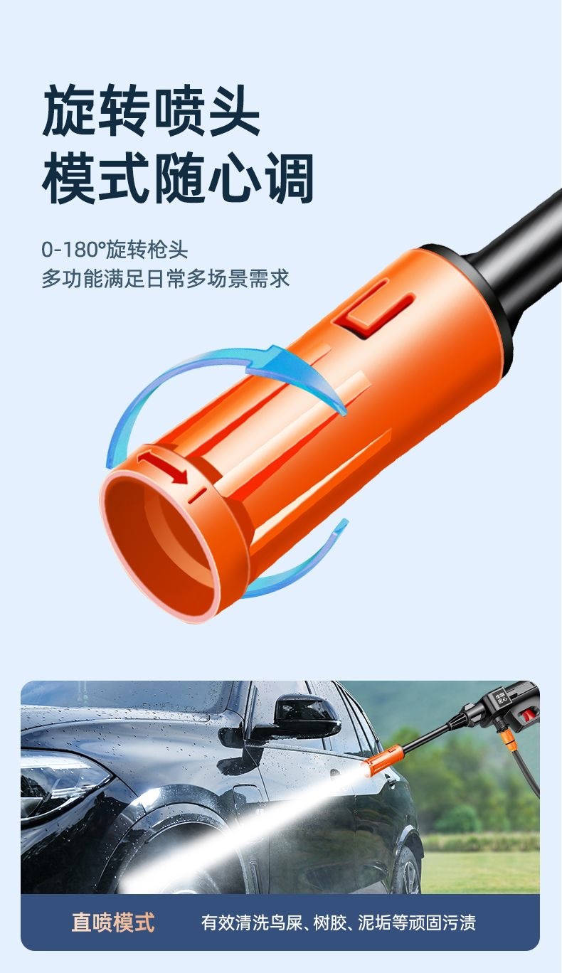New German Brushless Car Washing Machine, Pressure Water Gun, Lithium Battery, Car Cleaning Spray, Vegetable Watering Spray