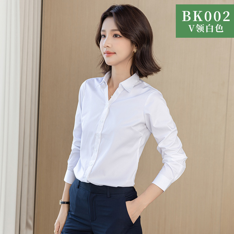 女性の長袖ビジネス通気性高弾性会社服夏服フォーマルシャツシャツ竹繊維工場出荷|undefined