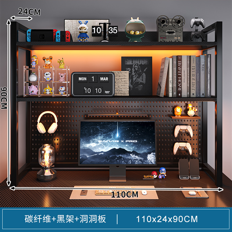 Estante de escritorio de oficina multicapa estante pequeño estante de libros simple estante de hierro forjado pequeño estante de almacenamiento en el escritorio