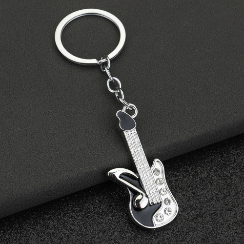 Guitar keychain creative note musical instrument violin piano microphone mark wind pendant event small gift wholesale