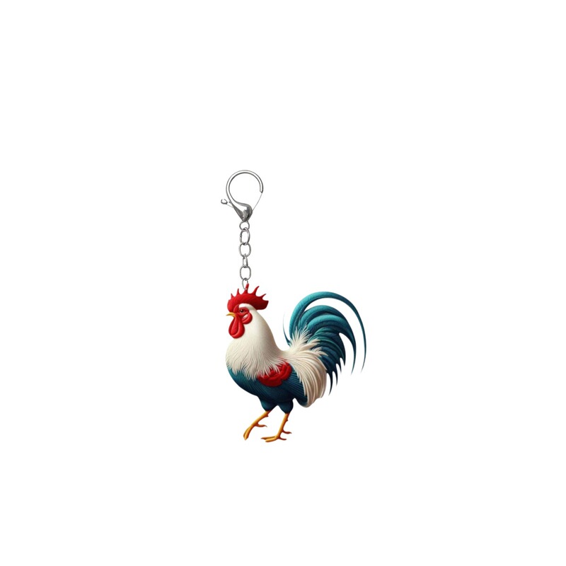 カラフルな雄鶏ロブスターキーチェーン-2dアクリルデザインのアクリルペンダント-感謝祭公|undefined