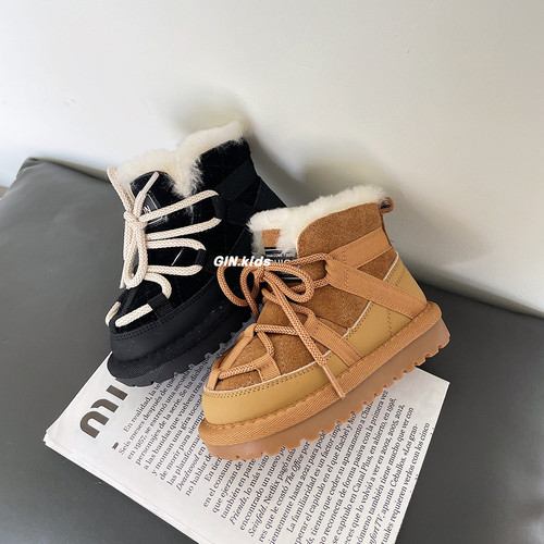 {15-30 sizes} Winter new children's snow boots, girls' snow cotton shoes, plus velvet warm boys' toddler shoes