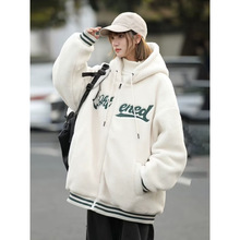 2025羊羔绒棉衣外套男士冬季加厚棉服男生青年连帽保暖夹克棉袄子