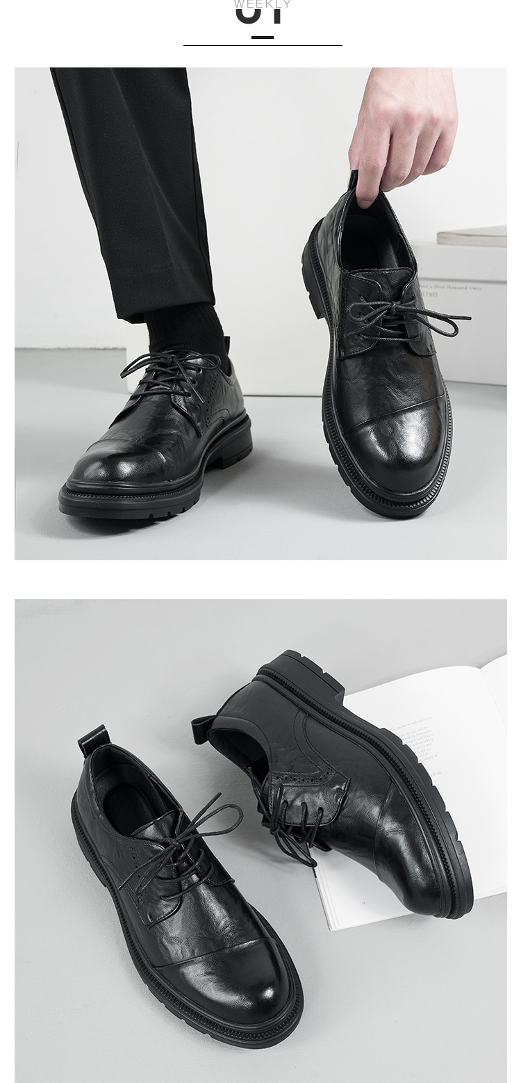 ShoeVault Spring Men's Casual Formal Business Style British Derby Leather Wedding Groom Shoes Men_voghion.com