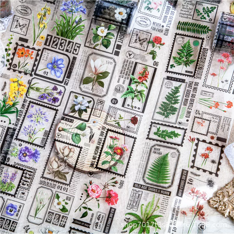 RetroStory花卉植物PET贴纸创意贴纸手账diy素材个性化装饰胶带