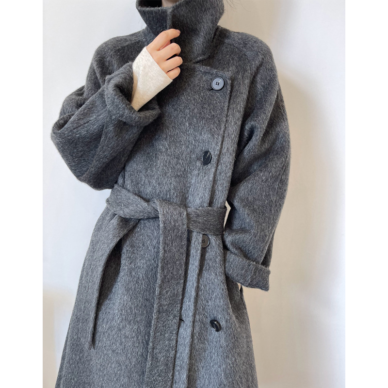 Ningpai "Unparalleled Rival" 2026 Autumn New Double-Sided Wool Coat Mid-Length Stand Collar Woolen Jacket for Women Ningpai "Unparalleled Rival" 2026 Autumn New Double-Sided Wool Coat Mid-Length Stand Collar Woolen Jacket for Women