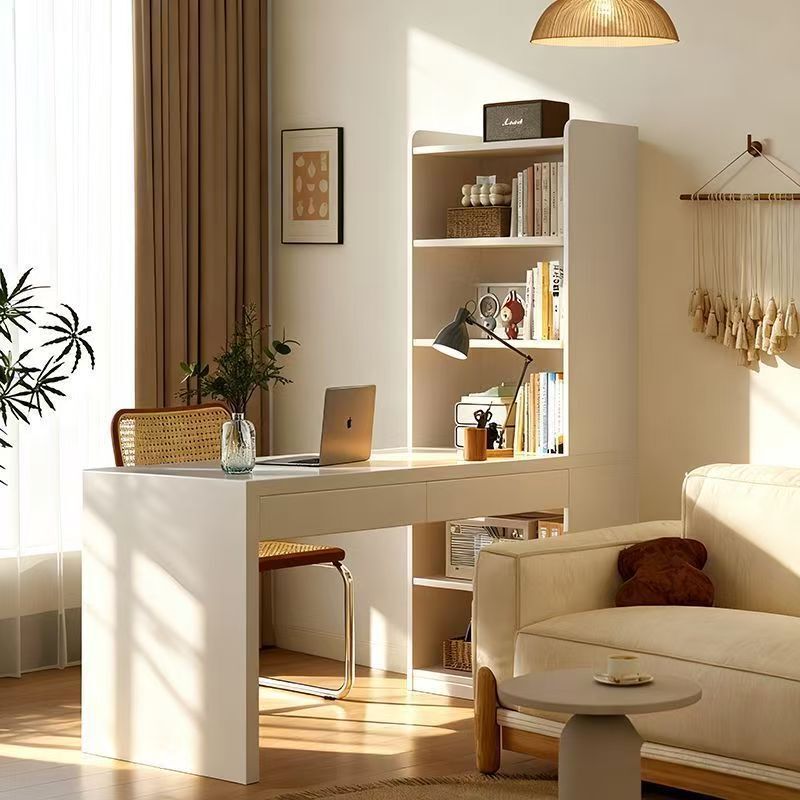 Desk and Bookshelf Integrated Table, Nordic Minimalist Style, Narrow Corner Study Table for Home Use, Small Apartment Bedroom Corner Computer Desk Desk and Bookshelf Integrated Table, Nordic Minimalist Style, Narrow Corner Study Table for Home Use, Small Apartment Bedroom Corner Computer Desk
