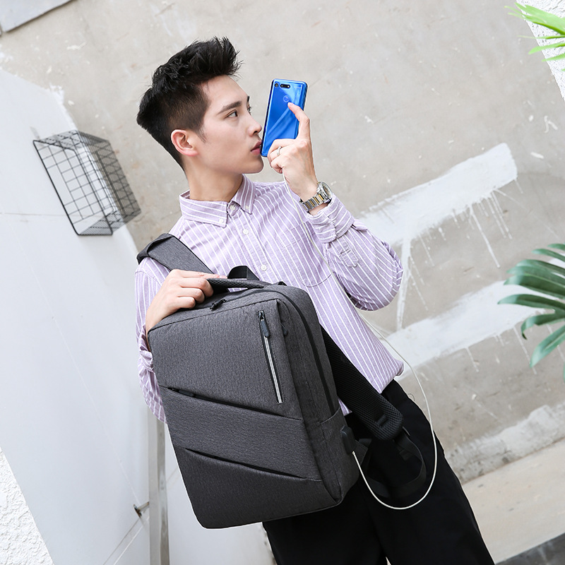 现货批发双肩背包男商务休闲背包大容量女书包大学生电脑背包时尚