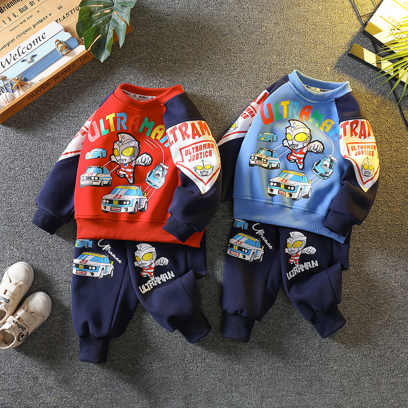 6101 Ultraman ropa traje de otoño para hombre 2024 nuevo suéter de dos piezas para niños de primavera y otoño para bebés