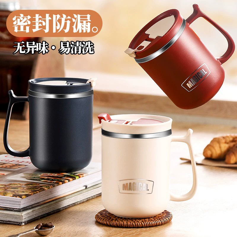 Кружка из нержавеющей стали 316, кружка для воды, домашняя офисная женская кофейная кружка, стильная мужская чайная кружка с крышкой