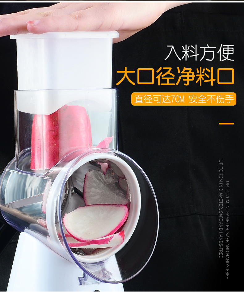 Ev çok fonksiyonlu davul sebze kesici, patates parçalayıcı ve dilimleyici, mutfak parçalayıcı ve rende, el kranklı sebze kesici