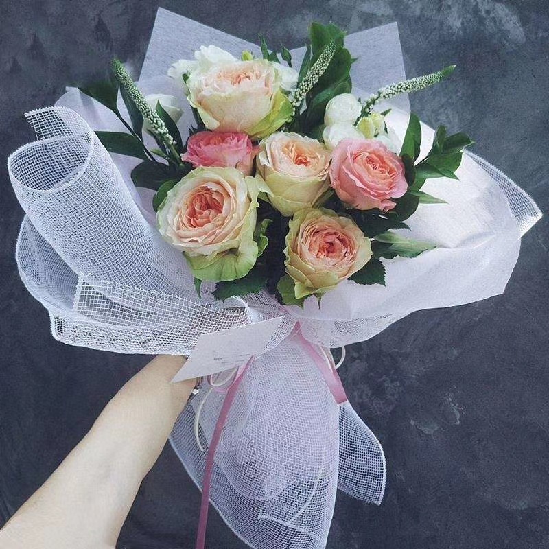 鲜花束包装纸纱网PP硬网纱小方格花店花艺素色包花网格材料批发