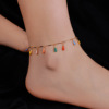 Fashionable multicoloured beach universal design advanced ankle bracelet with tassels, simple and elegant design, trend of season, high-quality style