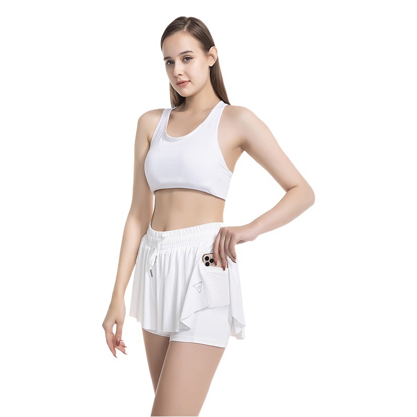 Falda de Tenis 2 en 1 de Amazon, Falda Deportiva Corta para Yoga, Pantalones Cortos Deportivos para Correr, Falda Deportiva con Bolsillo para Mujer, Transfronteriza