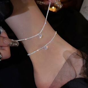 Exquisite sparkling diamond anklet women's fashion high-end sense sexy niche foot ring jewelry cross-border accessories wholesale