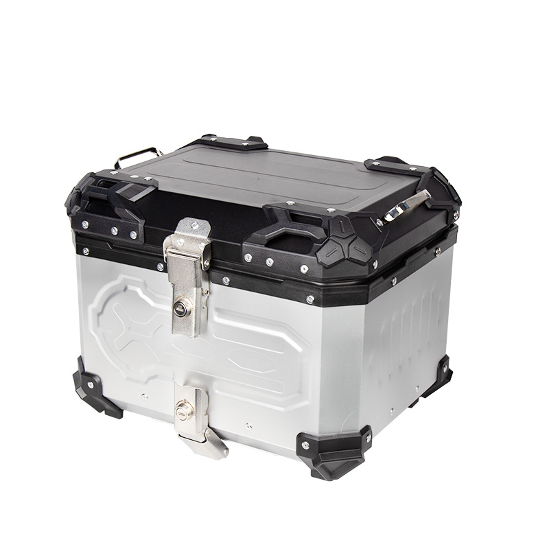 Caja de almacenamiento del maletero de motocicleta Caja de aleación de aluminio Caja trasera de locomotora Caja trasera de almacenamiento de gran capacidad de vehículo eléctrico
