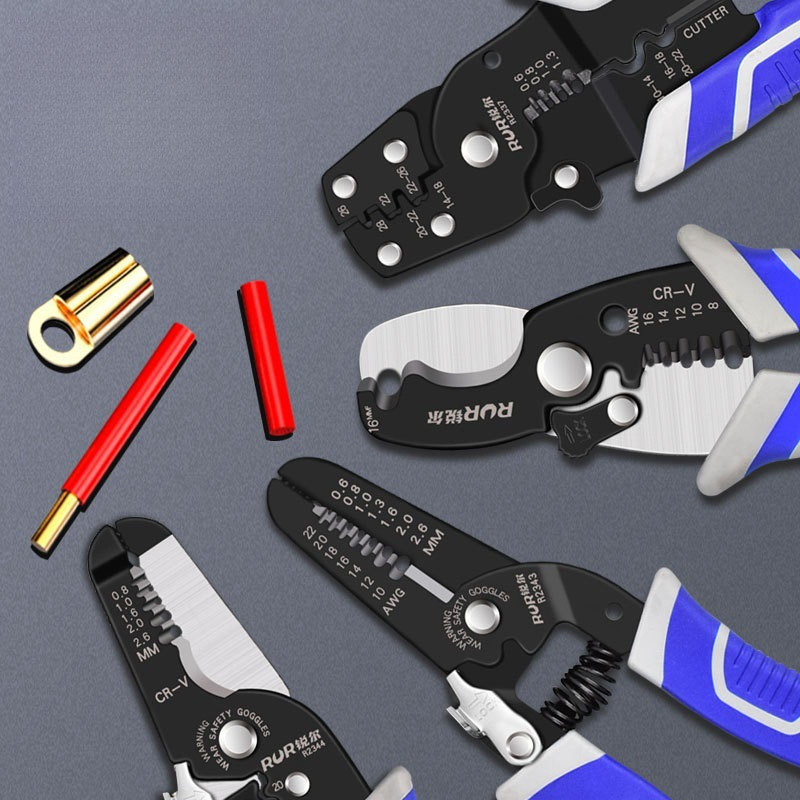 工厂货源锐尔剥线钳器电缆剪刀剪压线拨线钳电工剥皮扒皮钳子献学