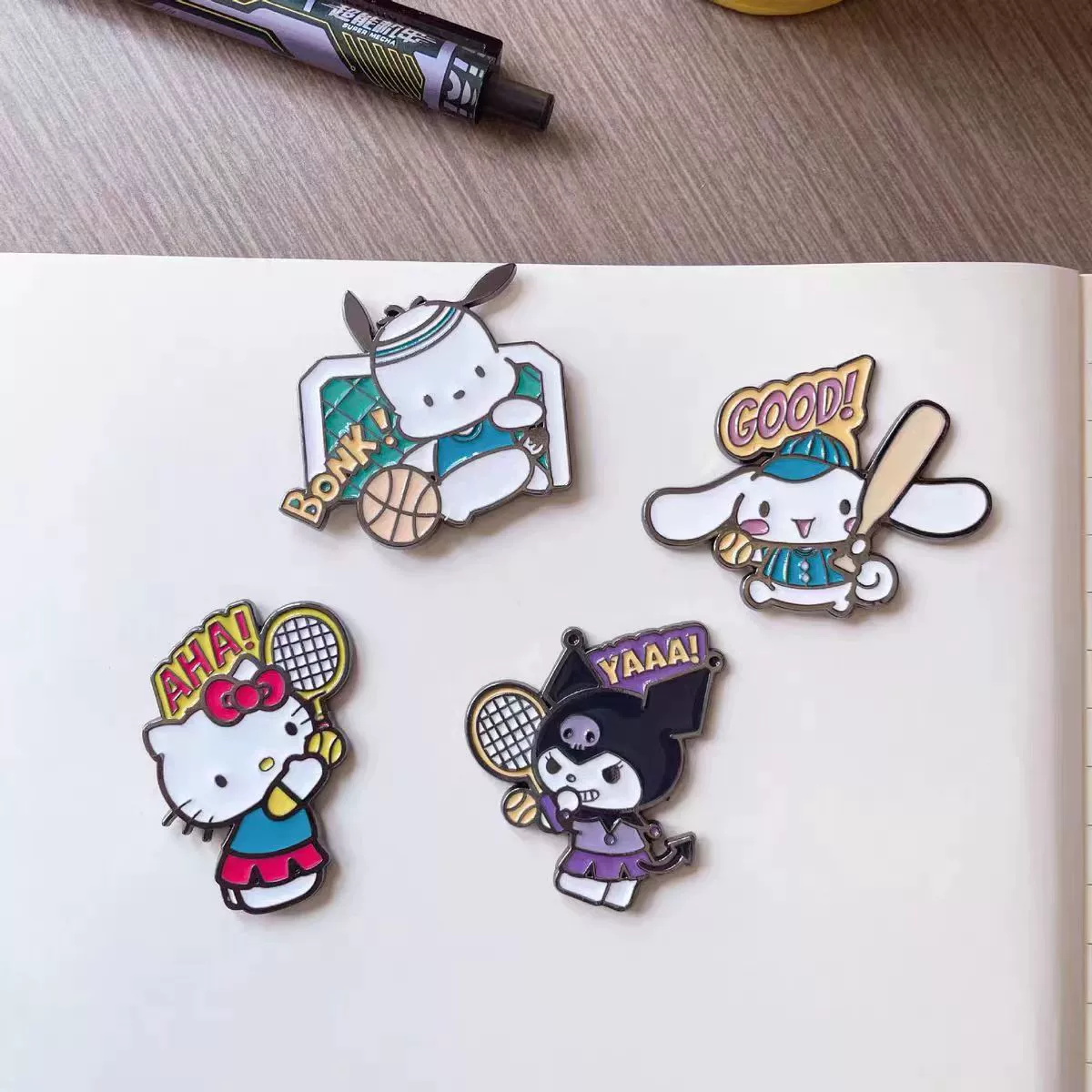 Брошь (Sanrio) Cute Cartoon Metal Badge, цинковый сплав, 6.3×5.27 см, 13 г, детский аксессуар
