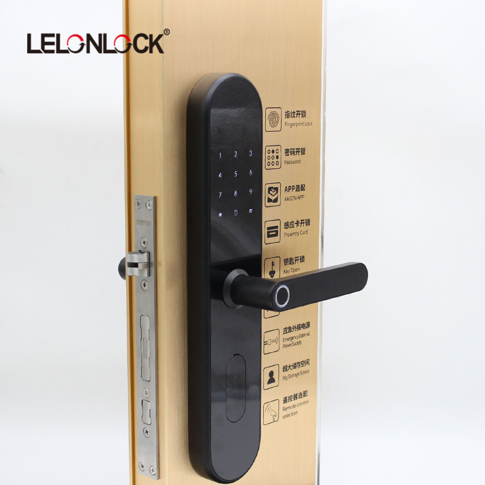 Etiquetado personalizado huellas digitales inteligentes Bluetooth cerradura de puerta inteligente remota puerta antirrobo de apartamento de hotel cerradura de contraseña deslizante