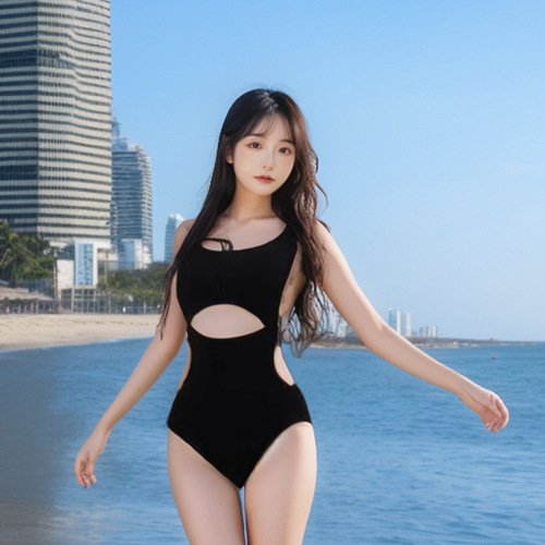Women's 2025 New High-End Design Sensory Lacy One-Piece Swimsuit for Hiding Fat and Creating a Luxurious Feeling, Wholesale