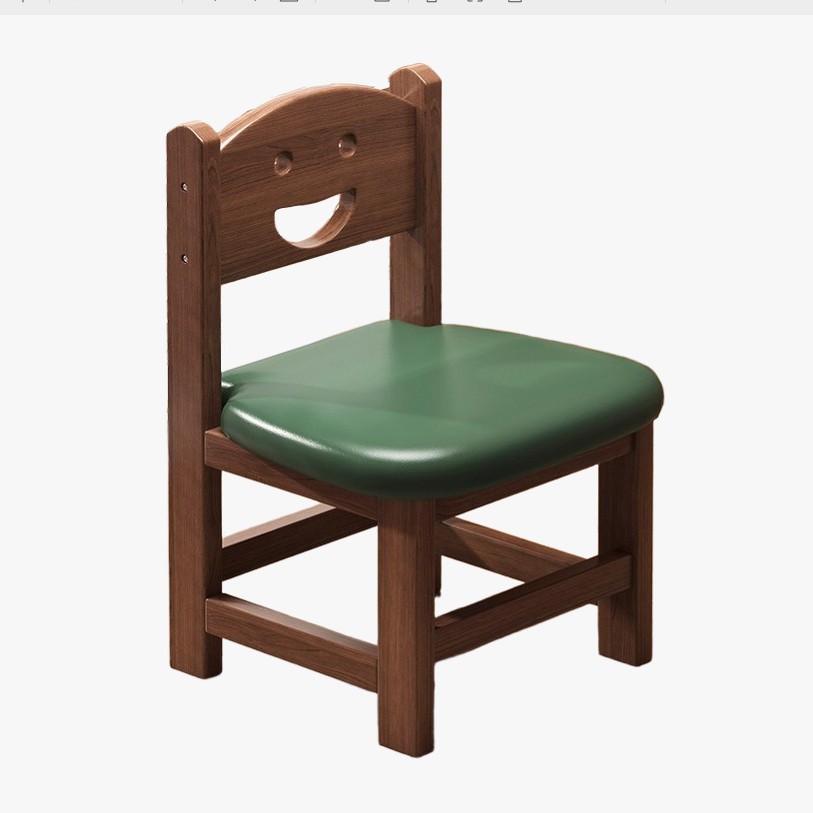 Taburetes de madera maciza sonrientes caseros respaldos silla sala de estar gruesa taburetes resistentes y duraderos para bebés taburetes bajos