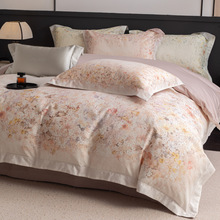 法式浪漫少女风天丝棉磨毛提花印花四件套田园风床单被套秋冬床品