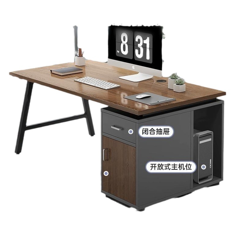 Escritorio de oficina simple oficina moderna mesa de cuatro asientos y combinación de silla mesa de computadora de escritorio Mesa Jefe