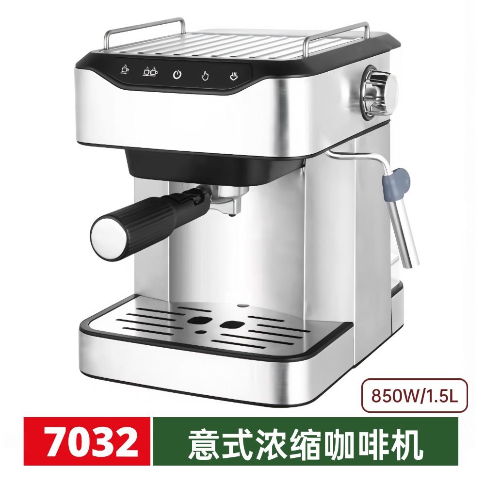 Transfronteriza comercial 15bar semiautomática máquina de café italiana botón de presión de burbuja de leche máquina de café visual