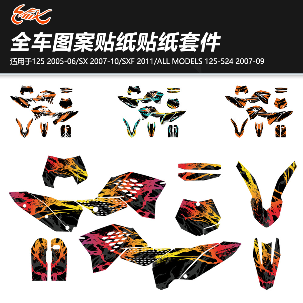 Pegatinas para SUV KTM 125-525 SX SXF 05-11 todos los modelos 125-52 07-09