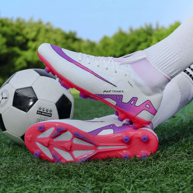 Reproducción transfronteriza de la Copa del Mundo C Luo Thorn 15 Zapatos de fútbol Putian Zapatos deportivos de entrenamiento de hierba de clavos largos de caña alta para hombres