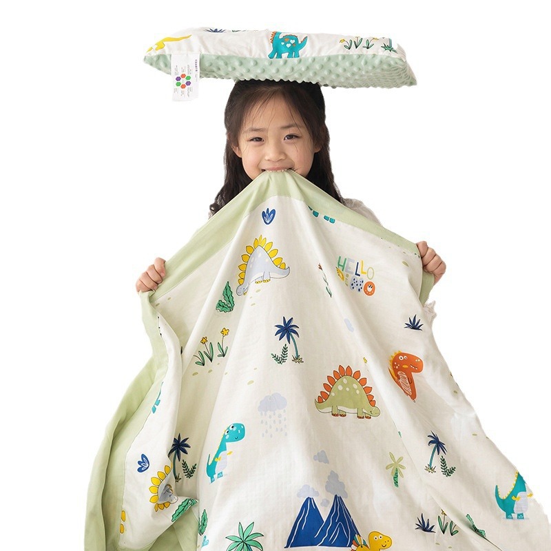 Clase A manta para bebés y niños edredón fresco de verano de algodón jardín de infantes siesta edredón fino manta de aire acondicionado para niños hilo de doble capa edredón fresco de verano
