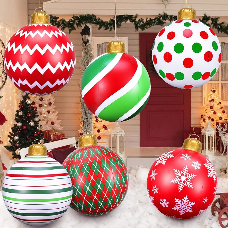 Amazon Custom-Made Inflatable Christmas Balls Pvc Christmas Decoration Balls Outdoor Garden Holiday Decoration Balloons
