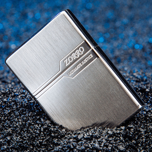 Zorro new lighter logo brass light plate gold brushed brass windproof kerosene lighter narrow machine manufacturer wholesale