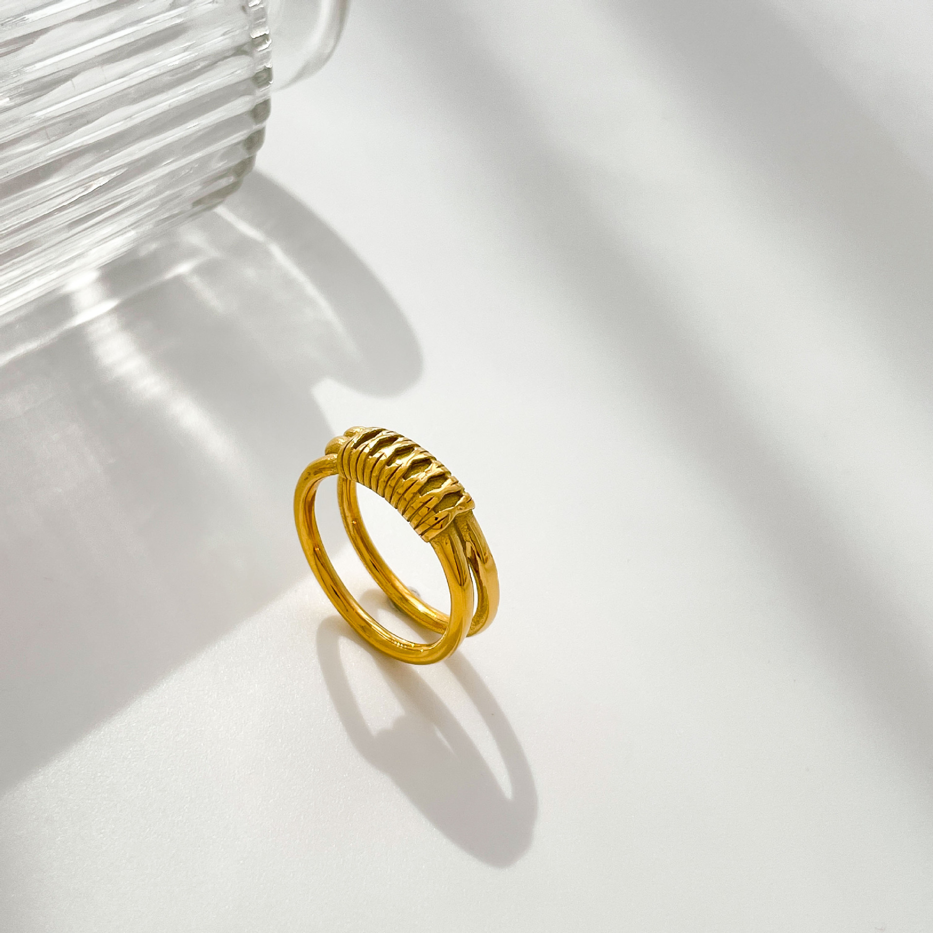 1 Piece Quantity Street Occasion Retro Geometric Titanium Steel Plating Rings