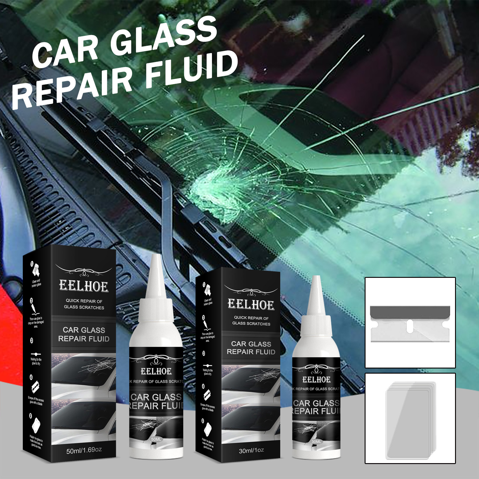 Eelhoe Car Glass Repair Glue Windshield Crack Repair Adhesive Repair Glue Cross-Border Wholesale