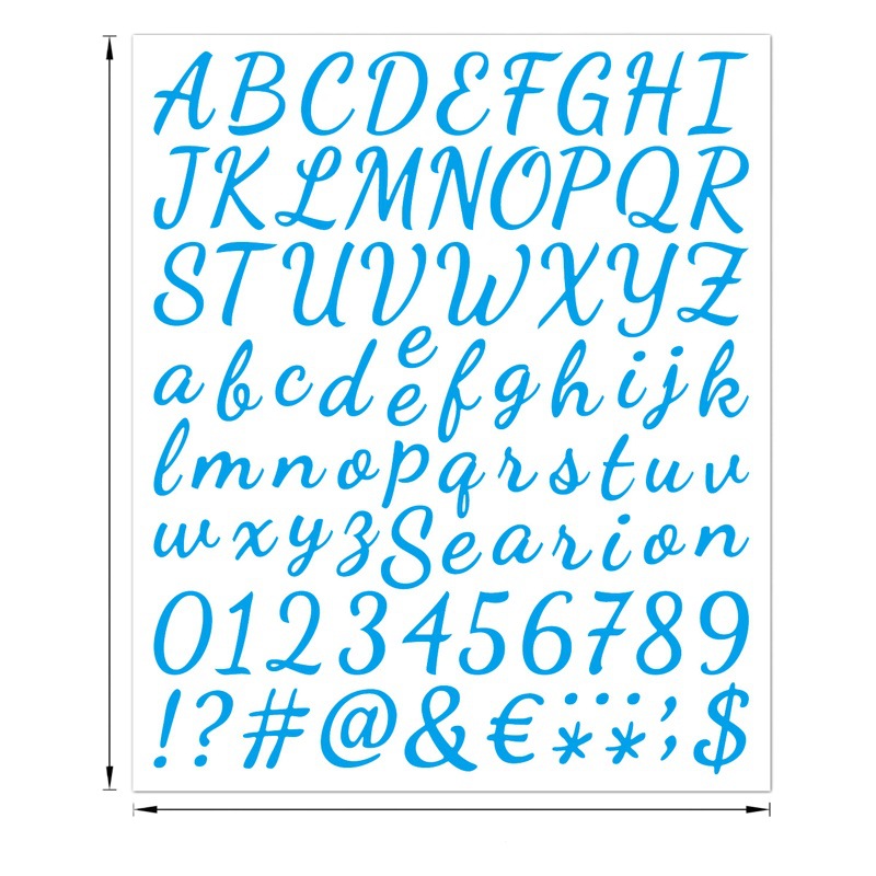 1 pulgadas letras manuscritas pegatinas digitales de vinilo adhesivo impermeable digital diy mano cuenta pegatinas básicas al por mayor