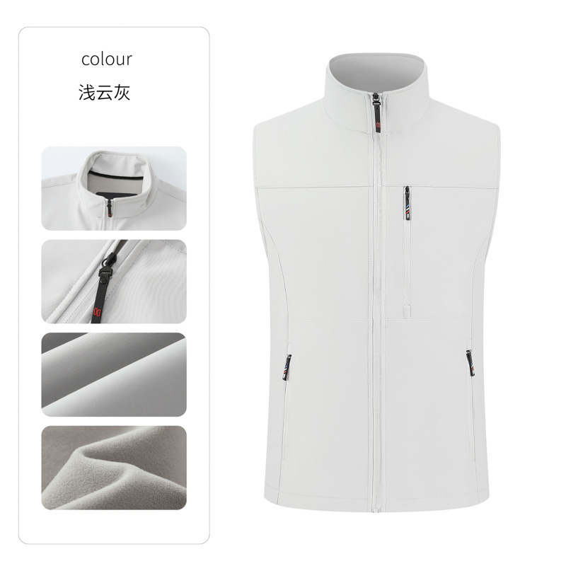 软壳冲锋衣马甲定制logo多口袋防水背心印字印图工作服加厚坎肩|undefined