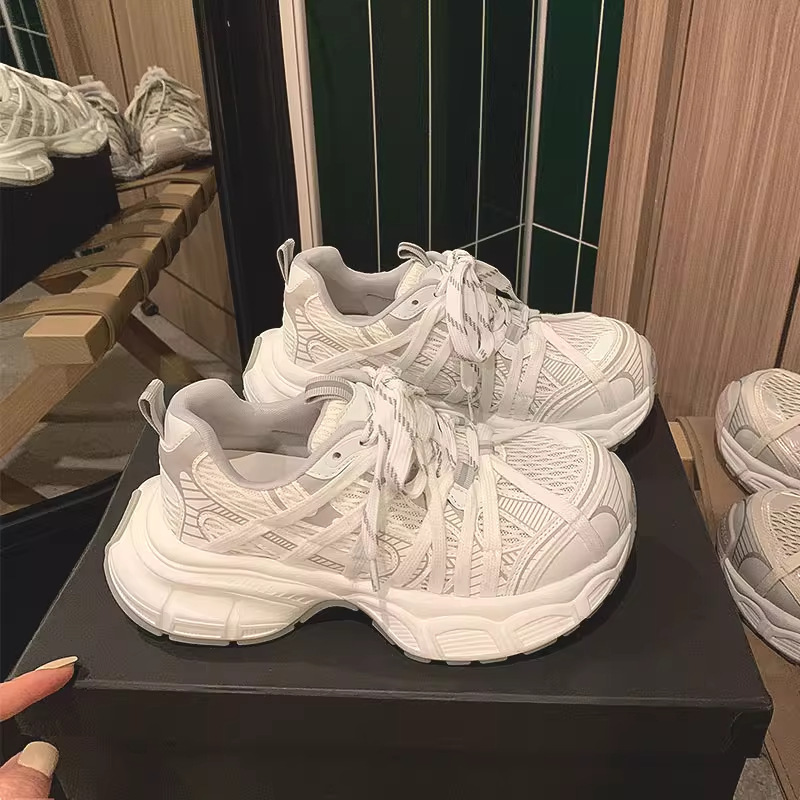 Fashion Spider Strap Dad Shoes for Women 2025 New Style Petite Height-Increasing Slimming Mesh Breathable Casual Shoes