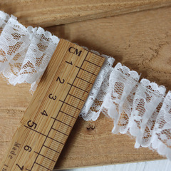 白色波浪優質褶皺娃娃衣服袖子裙擺領口服裝蕾絲花邊手工輔料裝飾