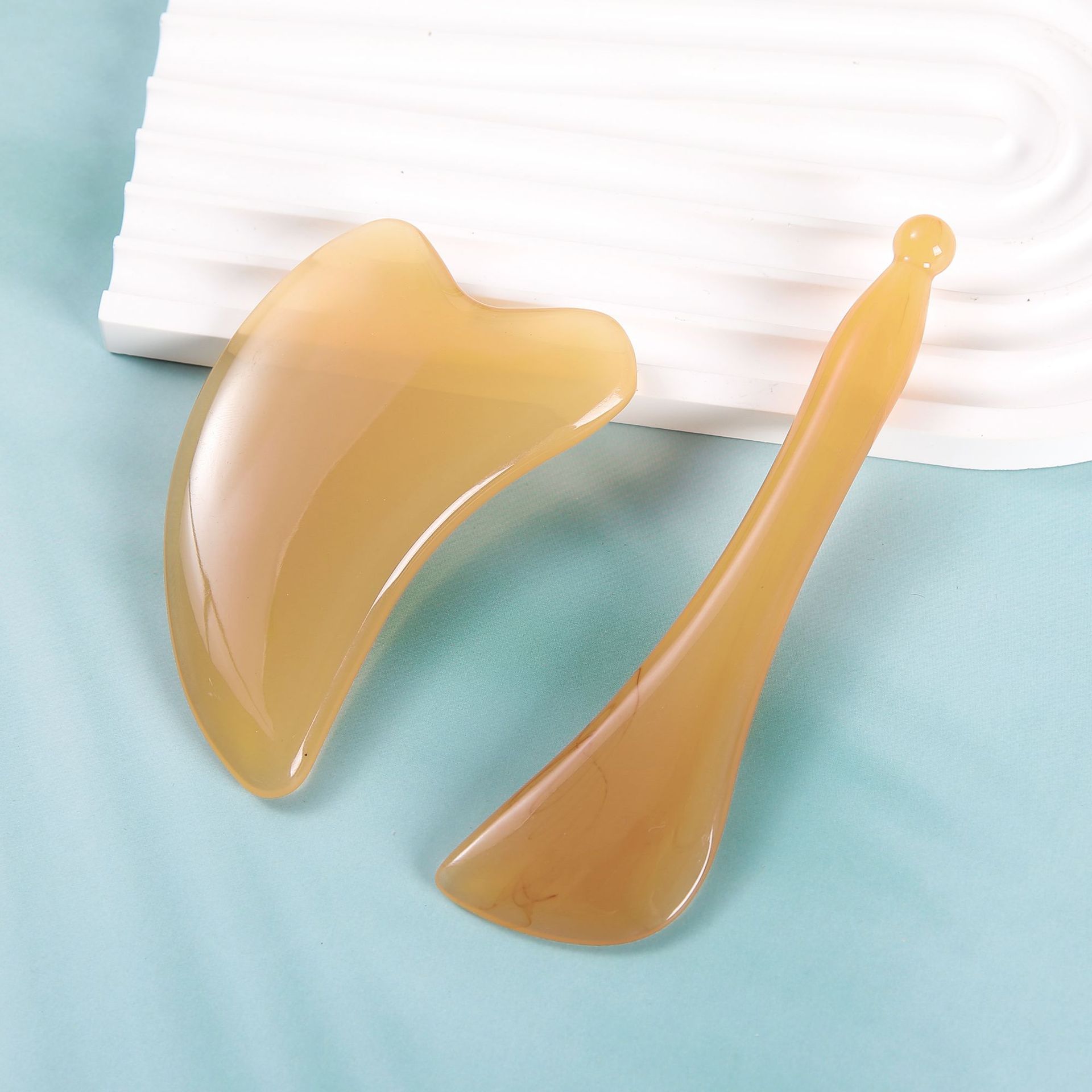 仿牛角专用出痧快面眼肩颈拨筋板点穴棒树脂刮板美容按摩器经络刷