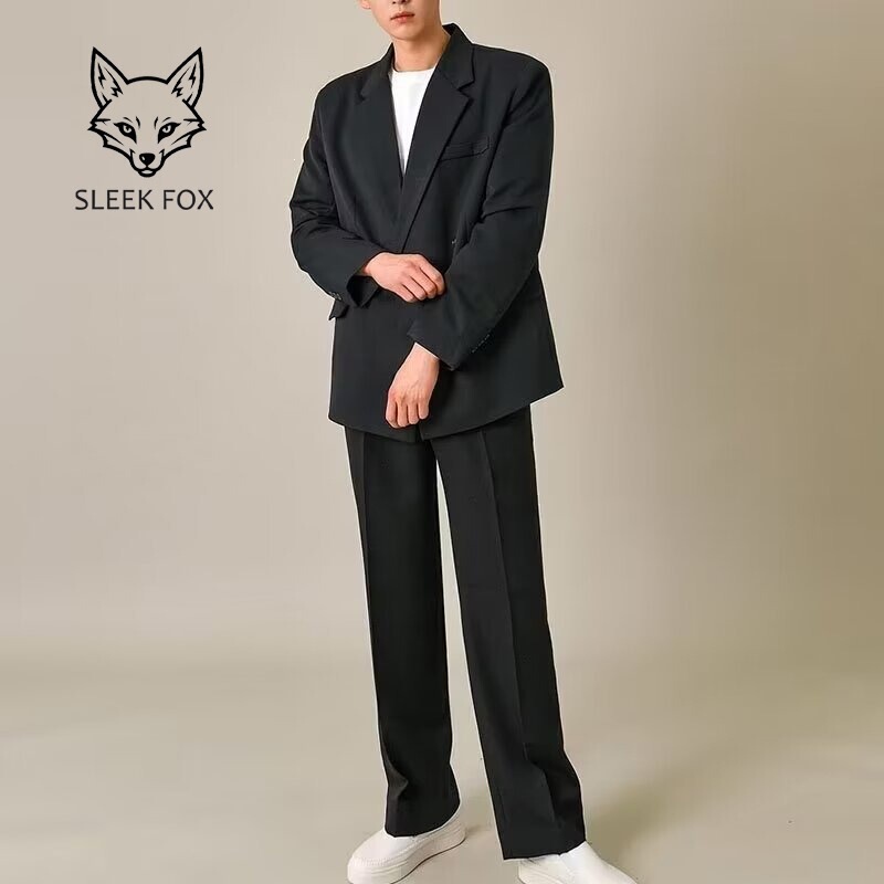 Korean Style Men's Casual Black Suit, New Spring Model, Comfortable and Versatile Blazer, Slimming and Figure-Flattering Top