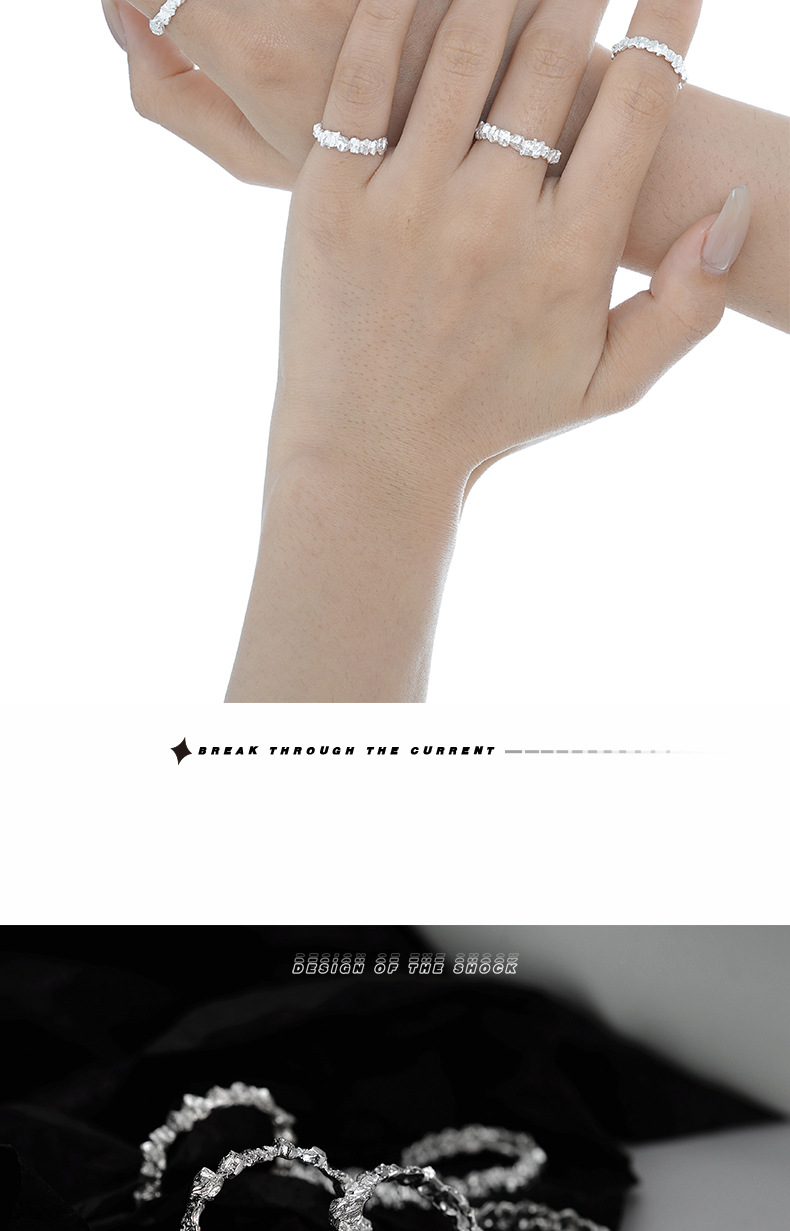 Simple Style Geometric Sterling Silver Plating Rings 1 Piece