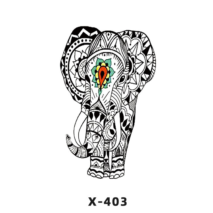 Arco de flor pequeña pegatinas de tatuaje fresco 3D dibujos animados transfronterizo Henna rosa impermeable texto en inglés pegatinas de tatuaje