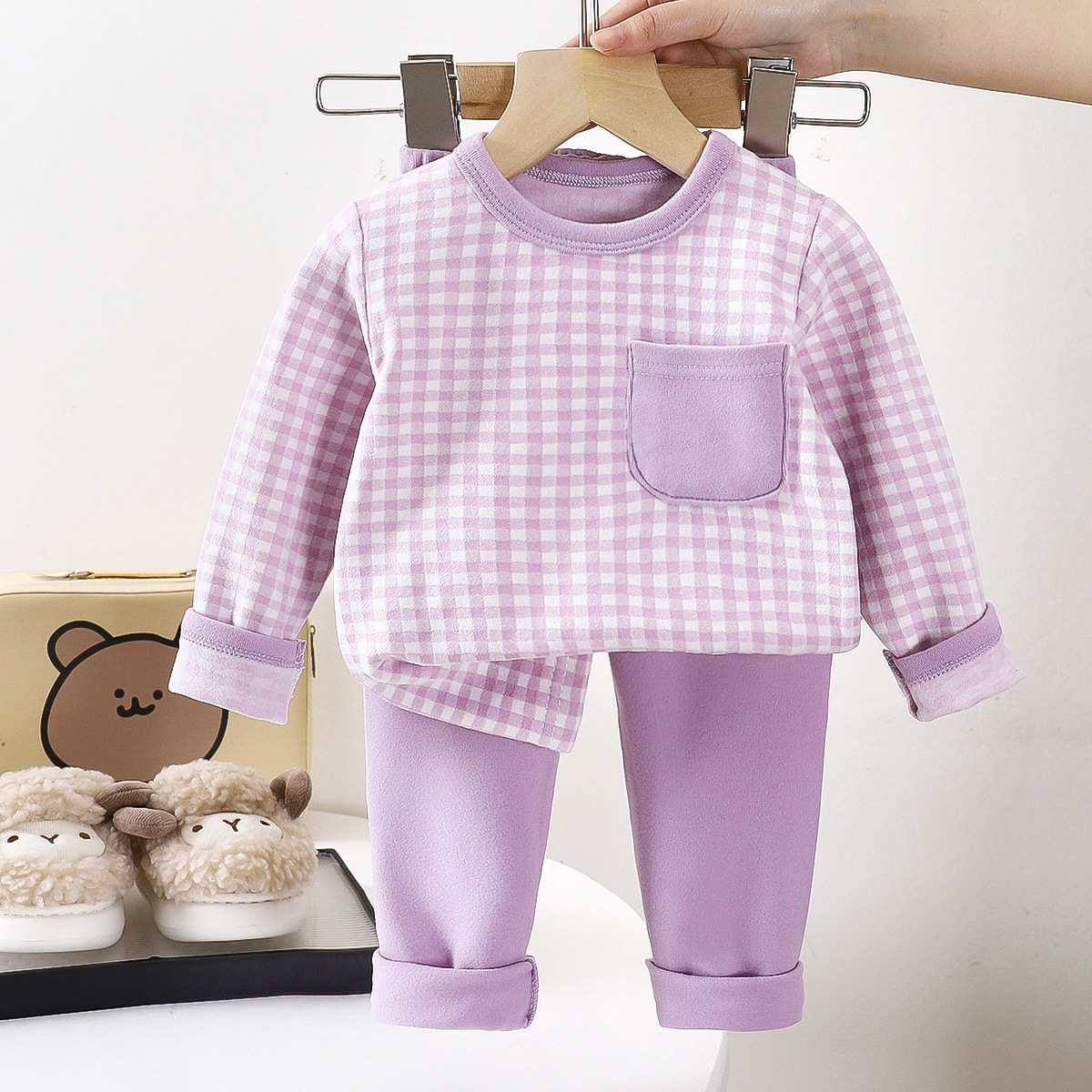 Conjunto de Ropa Interior Térmica para Niños de Poliéster para Otoño e Invierno image 5
